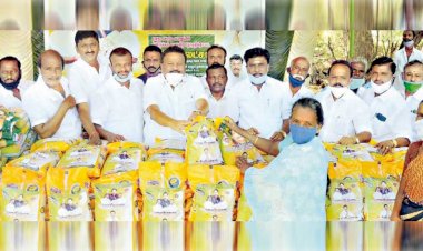 Relief items for the public at 11 locations  Presented by Minister Dindigul Srinivasan