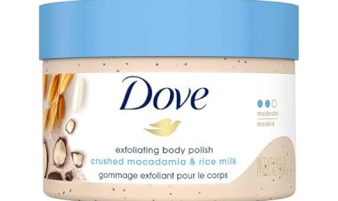 Dove Exfoliating Body Polish| Body Scrub |Deeply Nourishing Crushed Macadamia and Rice Milk |Moisturises & Brightens Skin | Sulphate Free|298gm